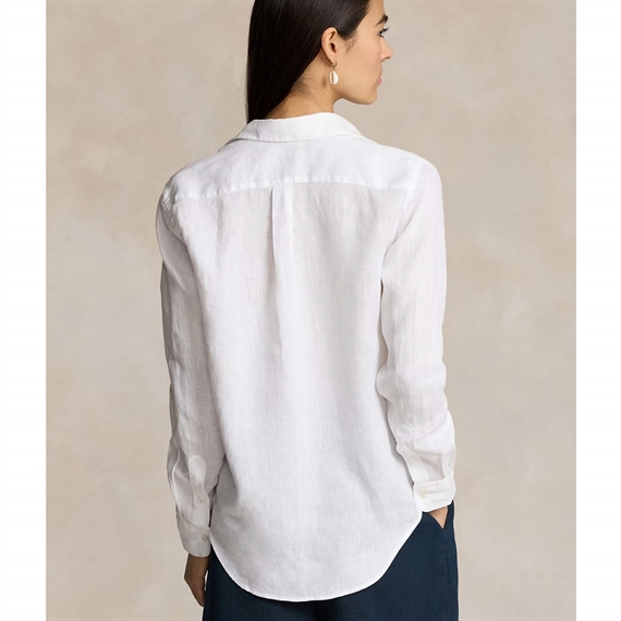 Polo Ralph Lauren Classic Fit Linen Skjorte, Hvid